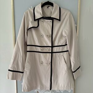 Trench Coat with Black Pipping